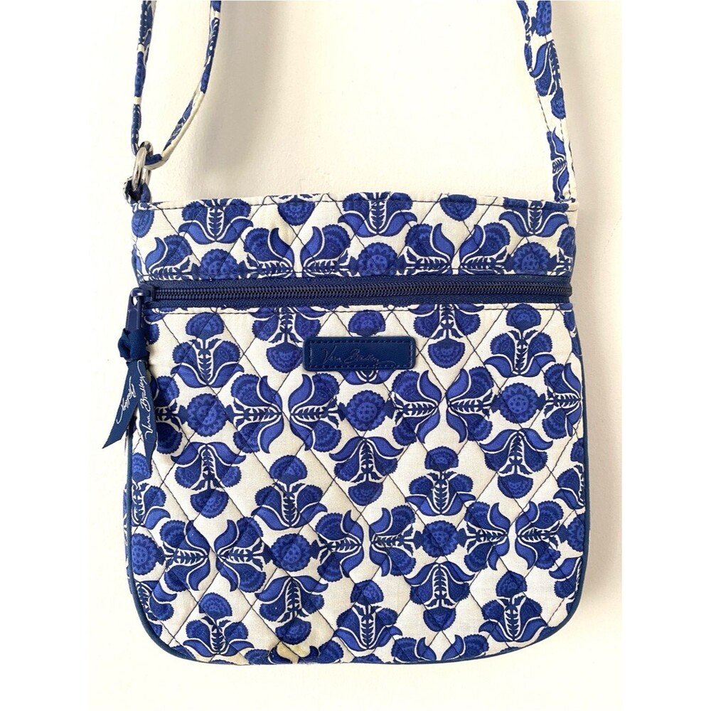 Vera Bradley Quilted crossbody bag Vivid Blue Floral Vacation Travel Lightweight